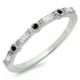 thumbnail image 1 of Dazzlingrock Collection 0.25 Carat (ctw) 14K Black & White Diamond Ladies Millgrain Wedding Band 1/4 CT, White Gold, Size 10, 1 of 1