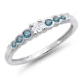 thumbnail image 1 of Dazzlingrock Collection 0.25 Carat (ctw) 14K Round Blue And White Diamond Anniversary Wedding Band Stackable Ring 1/4 CT, White Gold, Size 7, 1 of 1