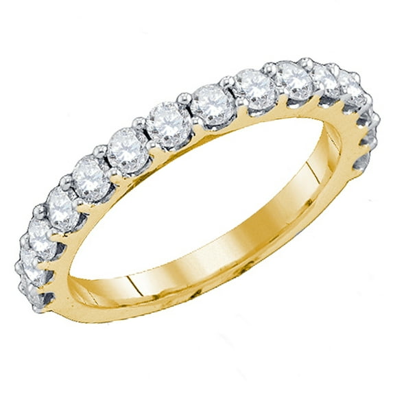 Dazzlingrock Collection 0.25 Carat (ctw) 14K Round Diamond Ladies Stackable Fashion Wedding Band 1/4 CT, Yellow Gold, Size 8.5