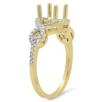 Dazzlingrock Collection 0.25 Carat (ctw) 14K Round Diamond Swirl Bridal Semi Mount Engagement Ring 1/4 CT, Yellow Gold, Size 5.5