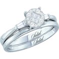 thumbnail image 1 of Dazzlingrock Collection 0.25 Carat (ctw) 14K Round & Princess White Diamond Ladies Bridal Engagement Ring Set 1/4 CT, White Gold, 1 of 1