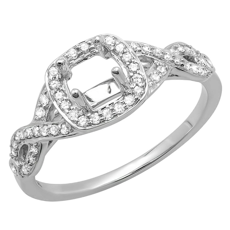 LADIES ENGAGEMENT RING SEMI MOUNT 0.25CT ROUND DIAMOND 14K WHITE GOLD LADIES ENGAGEMENT RING SEMI MOUNT 0.25CT ROUND DIAMOND 14K WHITE GOLD