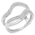 thumbnail image 1 of Dazzlingrock Collection 0.25 Carat (ctw) 14K Round White Diamond Ladies Wedding Double Guard Band 1/4 CT, White Gold, Size 5, 1 of 1
