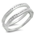 thumbnail image 1 of Dazzlingrock Collection 0.25 Carat (ctw) 14K Round White Diamond Ladies Wedding Guard Double Ring 1/4 CT, White Gold, Size 9.5, 1 of 1