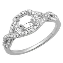 Dazzlingrock Collection 0.25 Carat (ctw) 14K White Diamond Ladies Swirl Engagement Semi-Mount Ring 1/4 CT, White Gold, Size 8
