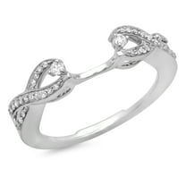 Dazzlingrock Collection 0.25 Carat (ctw) 14K White Diamond Swirl Anniversary Wedding Band Ring 1/4 CT, White Gold, Size 7.5