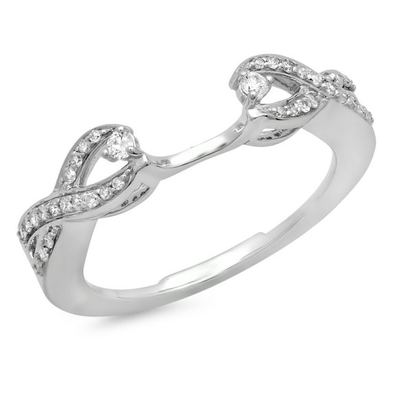 Dazzlingrock Collection 0.25 Carat (ctw) 14K White Diamond Swirl Anniversary Wedding Band Ring 1/4 CT, White Gold, Size 7.5