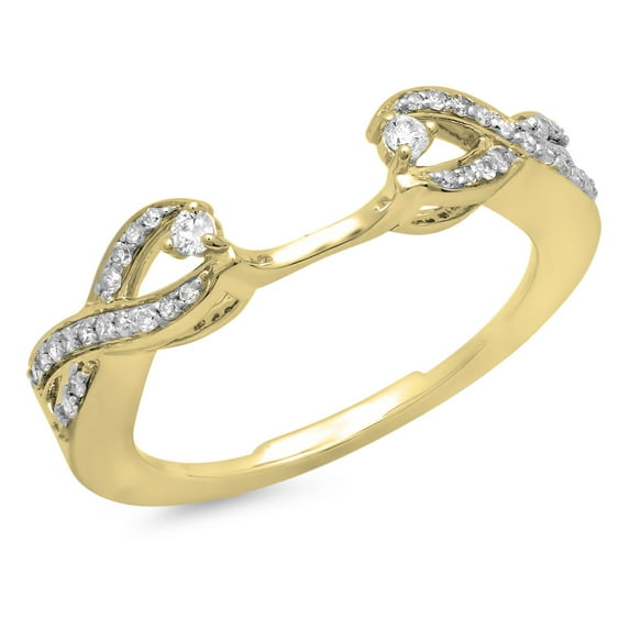 Dazzlingrock Collection 0.25 Carat (ctw) 14K White Diamond Swirl Anniversary Wedding Band Ring 1/4 CT, Yellow Gold, Size 9.5