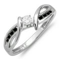 thumbnail image 1 of Dazzlingrock Collection 0.25 Carat (ctw) 14k Black & White Diamond Split Shank Bridal Promise Ring 1/4 CT, White Gold, Size 5, 1 of 1