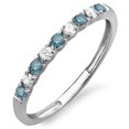 thumbnail image 1 of Dazzlingrock Collection 0.25 Carat (ctw) 14k Round Blue And White Diamond Ladies Wedding Guard Band 1/4 CT, White Gold, Size 8, 1 of 1
