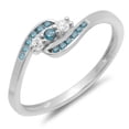 thumbnail image 1 of Dazzlingrock Collection 0.25 Carat (ctw) 18K Round Blue And White Diamond Ladies Anniversary Promise Ring, White Gold, Size 5.5, 1 of 1