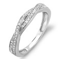thumbnail image 1 of Dazzlingrock Collection 0.25 Carat (ctw) 18K Round Diamond Anniversary Wedding Band Swirl Matching Ring 1/4 CT, White Gold, Size 9, 1 of 5
