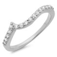 thumbnail image 1 of Dazzlingrock Collection 0.25 Carat (ctw) 18K Round Diamond Stackable Wedding Contour Band Guard 1/4 CT, White Gold, Size 9, 1 of 1