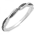 thumbnail image 1 of Dazzlingrock Collection 0.25 Carat (ctw) 18k Round Black & White Diamond Ladies Anniversary Wedding Band Swirl Stackable Ring 1/4 CT, White Gold, Size 8, 1 of 1