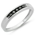 thumbnail image 1 of Dazzlingrock Collection 0.25 Carat (ctw) Sterling Silver Black Diamond Men's Channel Set 5 Stone Wedding Band 1/4 CT, Size 12, 1 of 1