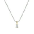 thumbnail image 1 of Dazzlingrock Collection 0.25 Cttw Oval Solitaire Lab Grown White Diamond 4 Prong Pendant Necklace with 18 inch Silver Chain for Women in 18K Solid Yellow Gold, 1 of 6
