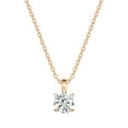 thumbnail image 1 of Dazzlingrock Collection 0.25 Cttw Round Solitaire Lab Grown White Diamond Classic Four Prong Pendant Necklace with 18 inch Gold Chain for Women in 10K Solid Rose Gold, 1 of 6