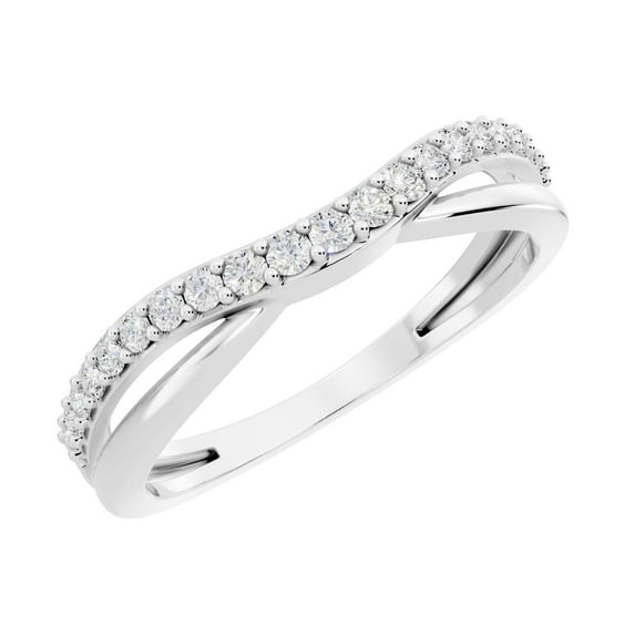 Dazzlingrock Collection 0.25 ctw Round Lab Grown White Diamond Wedding Guard Contour Band for Women in 14K Solid White Gold Size 5.5