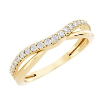 Dazzlingrock Collection 0.25 ctw Round Lab Grown White Diamond Wedding Guard Contour Band for Women in 14K Solid Yellow Gold Size 6.5