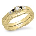 thumbnail image 1 of Dazzlingrock Collection 0.30 Carat (ctw) 10K Black & White Diamond 5 Stone Engagement Ring Set 1/3 CT, Yellow Gold, Size 4.5, 1 of 1