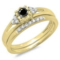 thumbnail image 1 of Dazzlingrock Collection 0.30 Carat (ctw) 10K Black & White Diamond Split Shank Engagement Ring Set 1/3 CT, Yellow Gold, Size 6, 1 of 1