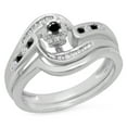 thumbnail image 1 of Dazzlingrock Collection 0.30 Carat (ctw) 10K Black & White Diamond Twisted Engagement Ring Set 1/3 CT, White Gold, Size 6, 1 of 1