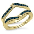 thumbnail image 1 of Dazzlingrock Collection 0.30 Carat (ctw) 14K Blue Diamond Ladies Wedding Band Enhancer Guard Ring 1/3 CT, Yellow Gold, Size 7.5, 1 of 1
