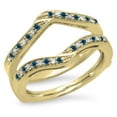 thumbnail image 1 of Dazzlingrock Collection 0.30 Carat (ctw) 14K Blue & White Diamond Wedding Band Enhancer Guard Ring 1/3 CT, Yellow Gold, Size 7, 1 of 1