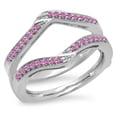 thumbnail image 1 of Dazzlingrock Collection 0.30 Carat (ctw) 14K Pink Sapphire Ladies Wedding Band Enhancer Guard Ring 1/3 CT, White Gold, Size 4, 1 of 1