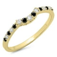 thumbnail image 1 of Dazzlingrock Collection 0.30 Carat (ctw) 14K Round Black & White Diamond Ladies Wedding Band 1/3 CT, Yellow Gold, Size 4.5, 1 of 1