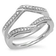 thumbnail image 1 of Dazzlingrock Collection 0.30 Carat (ctw) 14K Round Diamond Ladies Wedding Band Enhancer Guard Ring 1/3 CT, White Gold, Size 9.5, 1 of 1