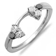 thumbnail image 1 of Dazzlingrock Collection 0.30 Carat (ctw) 18K White & Black Diamond Anniversary Matching Guard Band 1/3 CT, White Gold, Size 5.5, 1 of 1