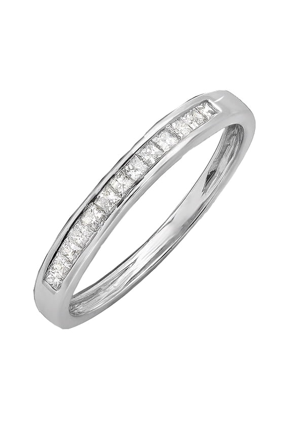 Collection 0.33 CT 14k Princess Diamond Ladies Wedding Ring, White Gold, Size 5