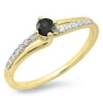 thumbnail image 1 of Dazzlingrock Collection 0.33 Carat (ctw) 10K Black & White Diamond Bridal Promise Engagement Ring 1/3 CT, Yellow Gold, Size 10, 1 of 1