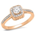 thumbnail image 1 of Dazzlingrock Collection 0.33 Carat (ctw) 10K Round White Diamond Ladies Halo Engagement Ring 1/3 CT, Rose Gold, Size 7, 1 of 1
