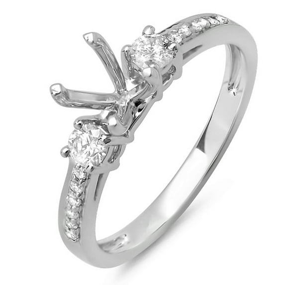 Dazzlingrock Collection 0.33 Carat (ctw) 14K Diamond Bridal Engagement Semi Mount Ring 1/3 CT (No Center), White Gold, Size 4