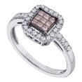 thumbnail image 1 of Dazzlingrock Collection 0.33 Carat (ctw) 14k Cognac & White Diamond Ladies Invisible Engagement Ring 1/3 CT, White Gold, 1 of 1