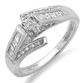 thumbnail image 1 of Dazzlingrock Collection 0.33 Carat (ctw) 14k Marquise Baguette & Round Diamond Ladies Engagement Bridal Ring 1/3 CT, White Gold, Size 9, 1 of 1