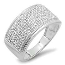 Dazzlingrock Collection 0.33 Carat (ctw) Sterling Silver Round Cut Diamond Men's Flashy Hip Hop Pinky Ring 1/3 CT, Size 11.5