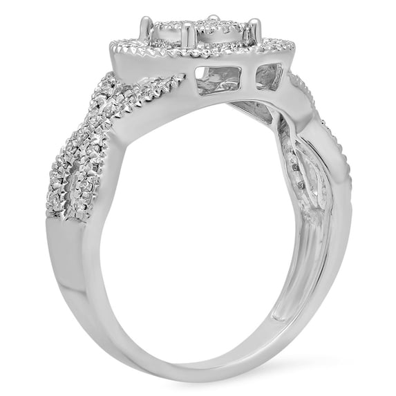 Dazzlingrock Collection 0.34 Carat (ctw) Sterling Silver Round White Diamond Ladies Micro Pave Engagement Ring 1/3 CT, Size 7.5