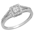 thumbnail image 1 of Dazzlingrock Collection 0.35 Carat (Ctw) 10K Princess & Round White Diamond Ladies Bridal Engagement Ring, White Gold, Size 6.5, 1 of 6