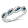 thumbnail image 1 of Dazzlingrock Collection 0.35 Carat (ctw) 10K Blue & White Diamond Ladies Bridal Wedding Band 1/3 CT, White Gold, Size 4.5, 1 of 1