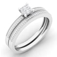 thumbnail image 1 of Dazzlingrock Collection 0.35 Carat (ctw) 10K Princess & Round White Diamond Bridal Ring Set 1/3 CT, White Gold, Size 4.5, 1 of 4