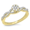 thumbnail image 1 of Dazzlingrock Collection 0.35 Carat (ctw) 14K Round Diamond Swirl Bridal Cluster Engagement Ring 1/3 CT, Yellow Gold, Size 8, 1 of 4