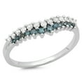 thumbnail image 1 of Dazzlingrock Collection 0.35 Carat (ctw) 14K Round White & Blue Diamond Ladies Wedding Ring 1/3 CT, White Gold, Size 5.5, 1 of 1
