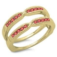 thumbnail image 1 of Dazzlingrock Collection 0.35 Carat (ctw) 14K Ruby Ladies Millgrain Wedding Band Guard Double Ring 1/3 CT, Yellow Gold, Size 8.5, 1 of 1