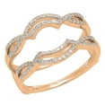 thumbnail image 1 of Dazzlingrock Collection 0.35 Carat (ctw) Round Diamond Ladies Anniversary Double Ring 1/3 CT, 14K Rose Gold, Size 5.5, 1 of 6