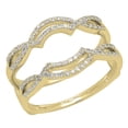 thumbnail image 1 of Dazzlingrock Collection 0.35 Carat (ctw) Round Diamond Ladies Anniversary Double Ring 1/3 CT, 14K Yellow Gold, Size 4.5, 1 of 4