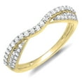 thumbnail image 1 of Dazzlingrock Collection 0.36 Carat (ctw) 10k Round Diamond Ladies Bridal Anniversary Wedding Stackable Band 1/3 CT, Yellow Gold, Size 6, 1 of 5