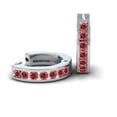 thumbnail image 1 of Dazzlingrock Collection 0.36 Carat (ctw) 18K Round Ruby Ladies Huggie Hoop Earrings 1/3 CT, White Gold, 1 of 1